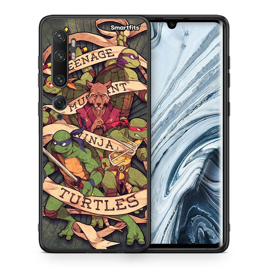 Θήκη Xiaomi Mi Note 10 Pro Ninja Turtles από τη Smartfits με σχέδιο στο πίσω μέρος και μαύρο περίβλημα | Xiaomi Mi Note 10 Pro Ninja Turtles case with colorful back and black bezels