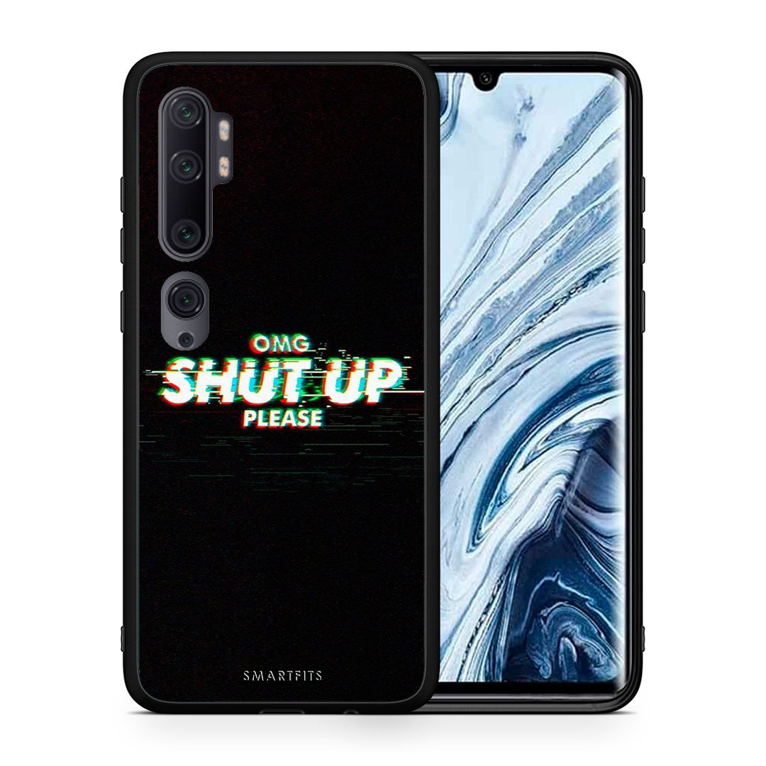 Θήκη Xiaomi Mi Note 10 Pro OMG ShutUp από τη Smartfits με σχέδιο στο πίσω μέρος και μαύρο περίβλημα | Xiaomi Mi Note 10 Pro OMG ShutUp case with colorful back and black bezels