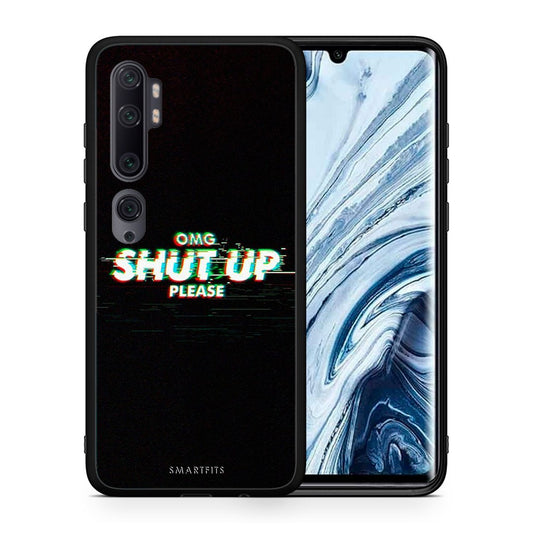 Θήκη Xiaomi Mi Note 10 Pro OMG ShutUp από τη Smartfits με σχέδιο στο πίσω μέρος και μαύρο περίβλημα | Xiaomi Mi Note 10 Pro OMG ShutUp case with colorful back and black bezels