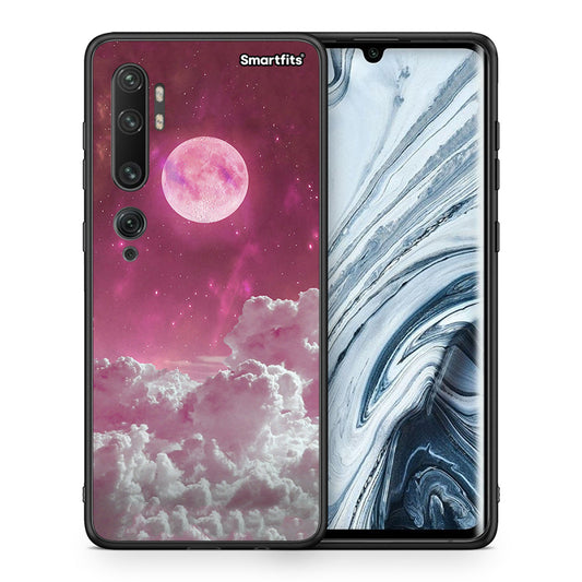 Θήκη Xiaomi Mi Note 10 / 10 Pro Pink Moon από τη Smartfits με σχέδιο στο πίσω μέρος και μαύρο περίβλημα | Xiaomi Mi Note 10 / 10 Pro Pink Moon case with colorful back and black bezels