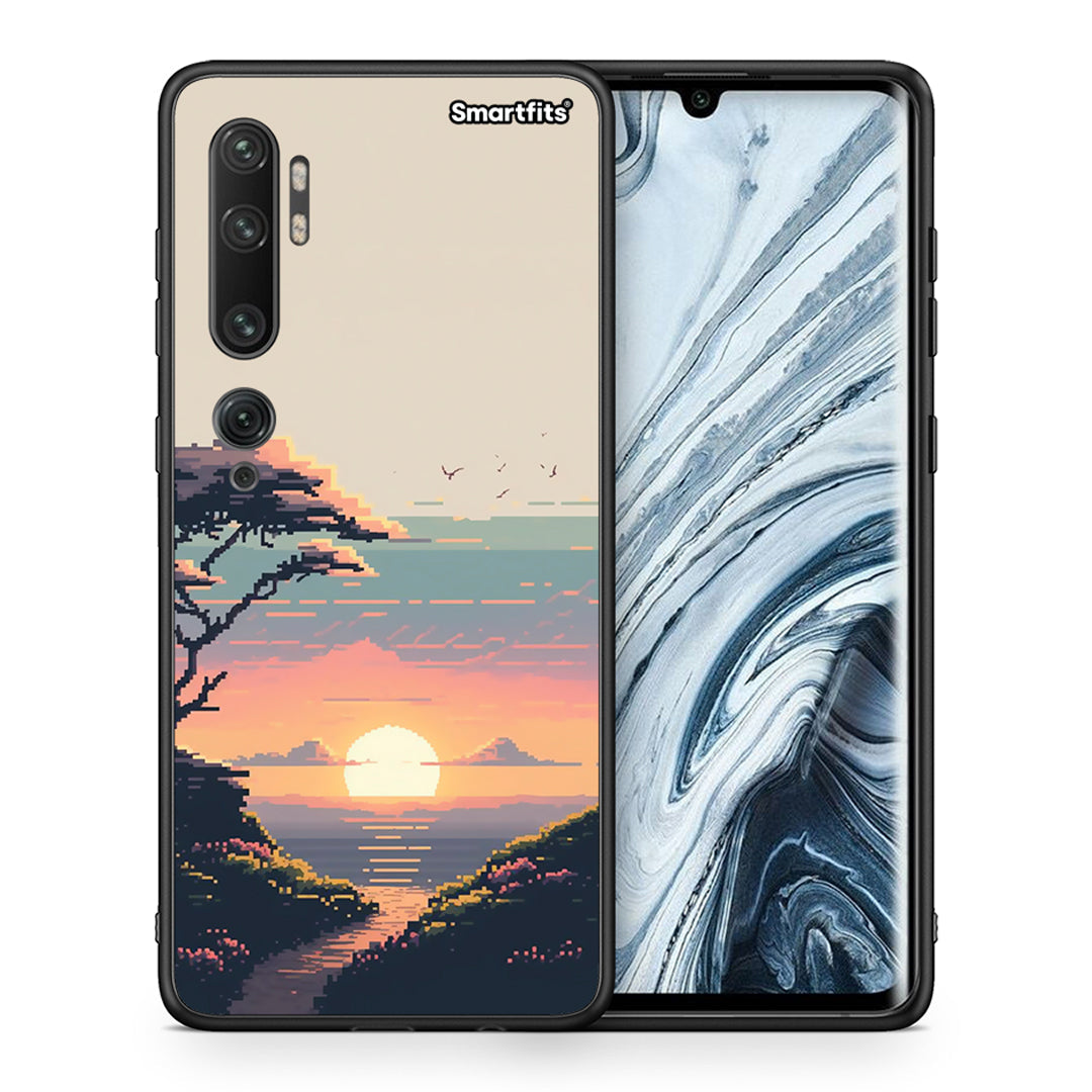 Θήκη Xiaomi Mi Note 10 / 10 Pro Pixel Sunset από τη Smartfits με σχέδιο στο πίσω μέρος και μαύρο περίβλημα | Xiaomi Mi Note 10 / 10 Pro Pixel Sunset case with colorful back and black bezels