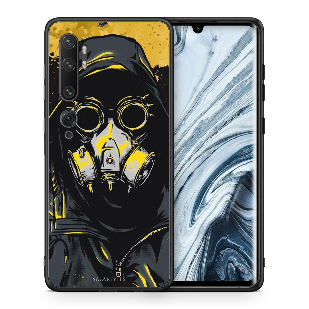 Θήκη Xiaomi Mi Note 10 Pro Mask PopArt από τη Smartfits με σχέδιο στο πίσω μέρος και μαύρο περίβλημα | Xiaomi Mi Note 10 Pro Mask PopArt case with colorful back and black bezels