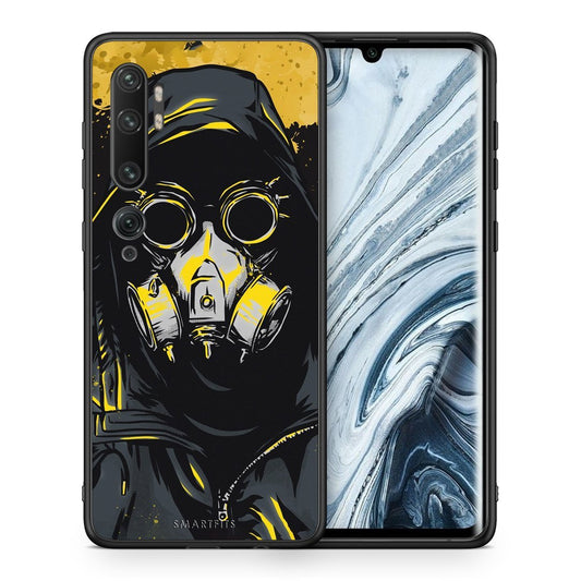 Θήκη Xiaomi Mi Note 10 Pro Mask PopArt από τη Smartfits με σχέδιο στο πίσω μέρος και μαύρο περίβλημα | Xiaomi Mi Note 10 Pro Mask PopArt case with colorful back and black bezels