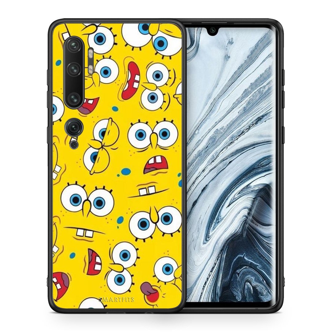 Θήκη Xiaomi Mi Note 10 Pro Sponge PopArt από τη Smartfits με σχέδιο στο πίσω μέρος και μαύρο περίβλημα | Xiaomi Mi Note 10 Pro Sponge PopArt case with colorful back and black bezels