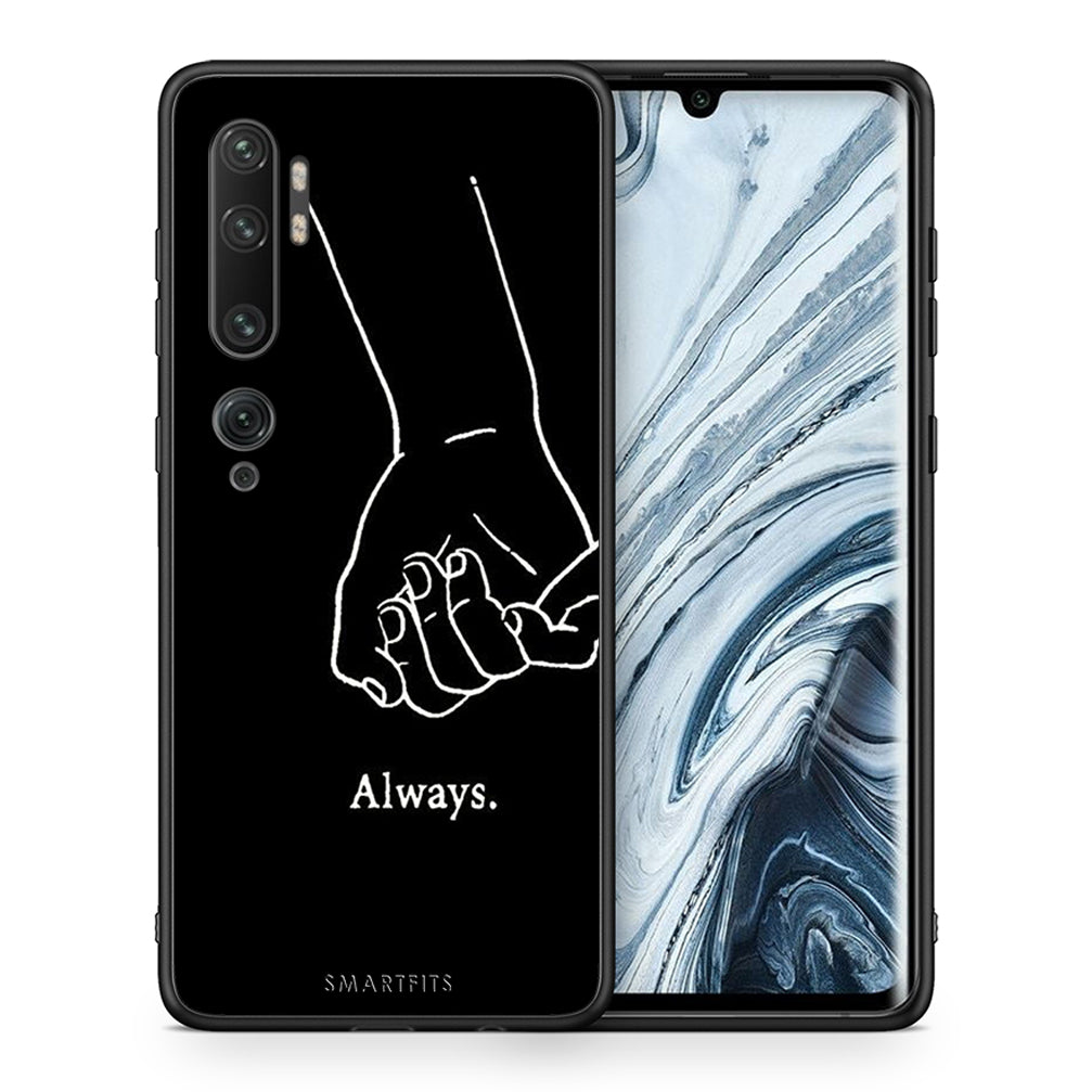 Θήκη Αγίου Βαλεντίνου Xiaomi Mi Note 10 / 10 Pro Always & Forever 1 από τη Smartfits με σχέδιο στο πίσω μέρος και μαύρο περίβλημα | Xiaomi Mi Note 10 / 10 Pro Always & Forever 1 case with colorful back and black bezels