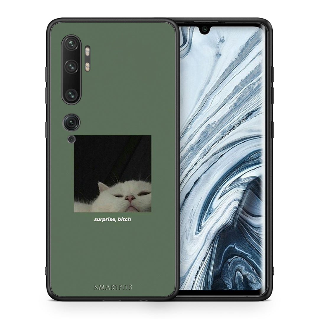 Θήκη Xiaomi Mi Note 10/10 Pro Bitch Surprise από τη Smartfits με σχέδιο στο πίσω μέρος και μαύρο περίβλημα | Xiaomi Mi Note 10/10 Pro Bitch Surprise case with colorful back and black bezels