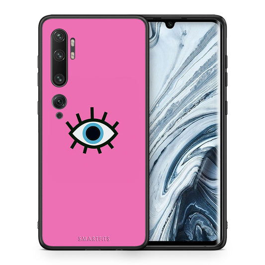 Θήκη Xiaomi Mi Note 10/10 Pro Blue Eye Pink από τη Smartfits με σχέδιο στο πίσω μέρος και μαύρο περίβλημα | Xiaomi Mi Note 10/10 Pro Blue Eye Pink case with colorful back and black bezels