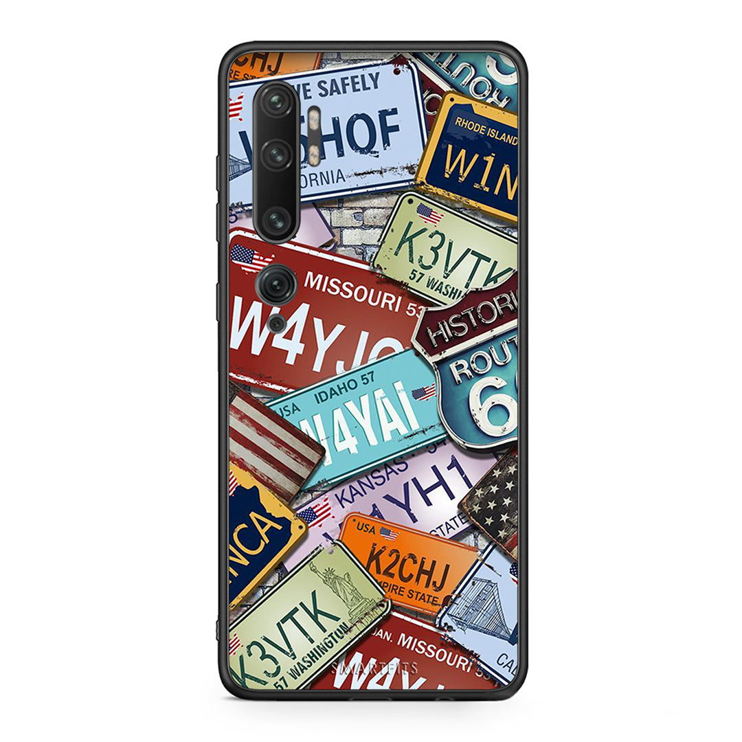 Xiaomi Mi Note 10/10 Pro Car Plates θήκη από τη Smartfits με σχέδιο στο πίσω μέρος και μαύρο περίβλημα | Smartphone case with colorful back and black bezels by Smartfits