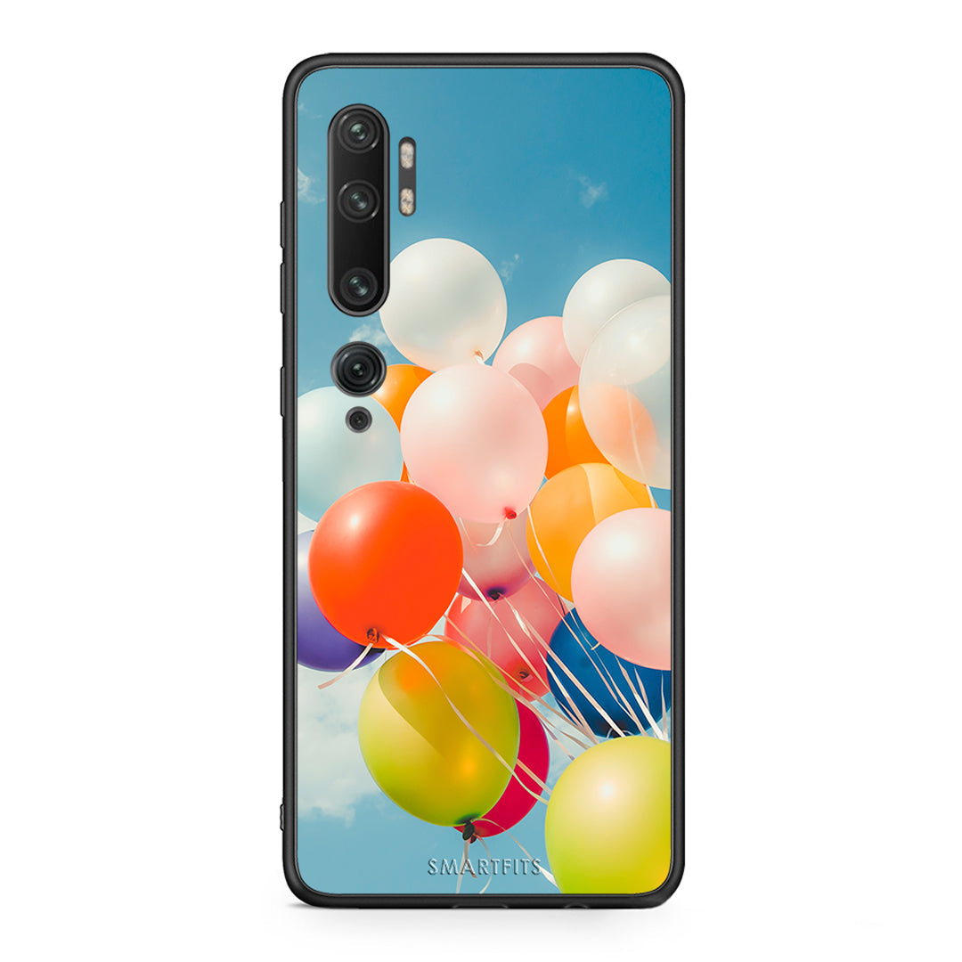Xiaomi Mi Note 10/10 Pro Colorful Balloons θήκη από τη Smartfits με σχέδιο στο πίσω μέρος και μαύρο περίβλημα | Smartphone case with colorful back and black bezels by Smartfits