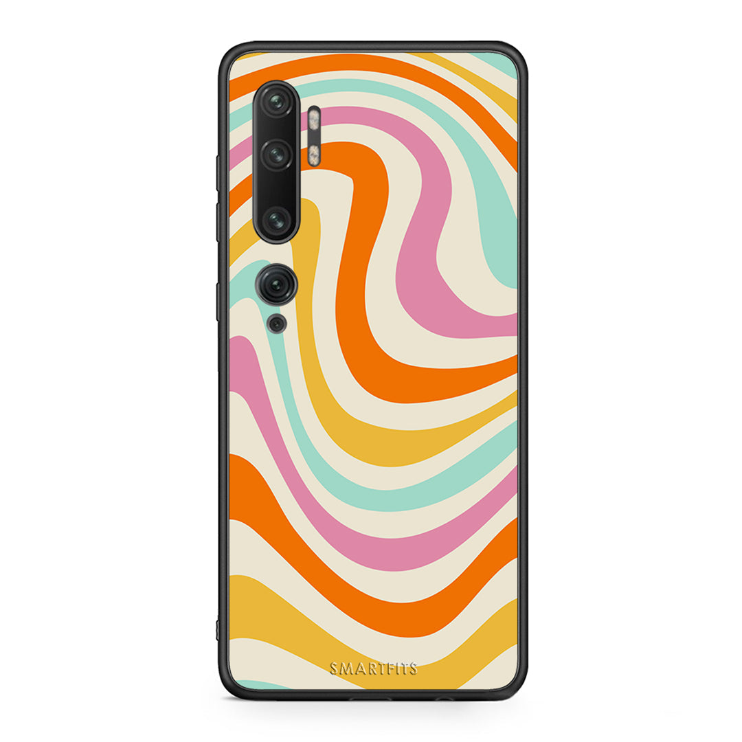 Xiaomi Mi Note 10/10 Pro Colourful Waves θήκη από τη Smartfits με σχέδιο στο πίσω μέρος και μαύρο περίβλημα | Smartphone case with colorful back and black bezels by Smartfits