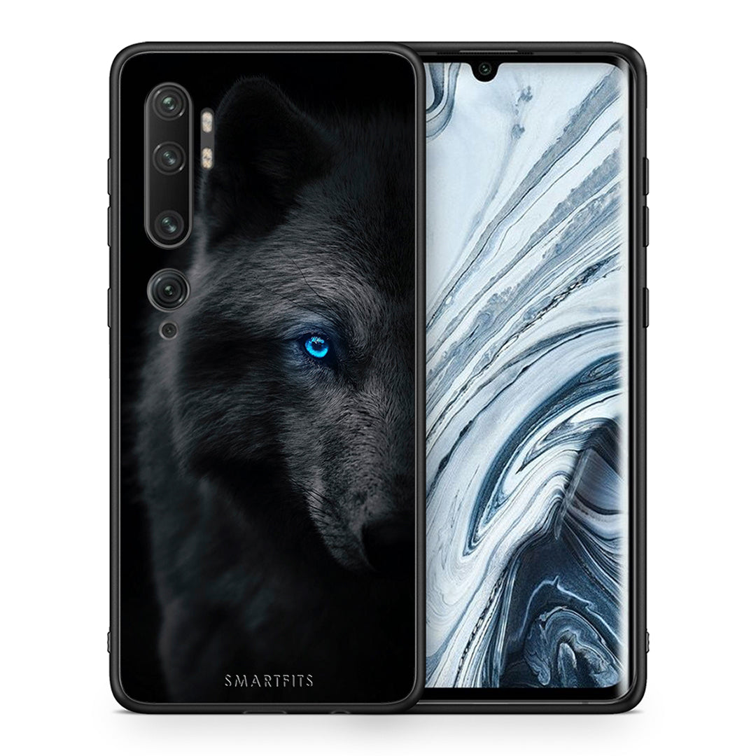 Θήκη Xiaomi Mi Note 10/10 Pro Dark Wolf από τη Smartfits με σχέδιο στο πίσω μέρος και μαύρο περίβλημα | Xiaomi Mi Note 10/10 Pro Dark Wolf case with colorful back and black bezels