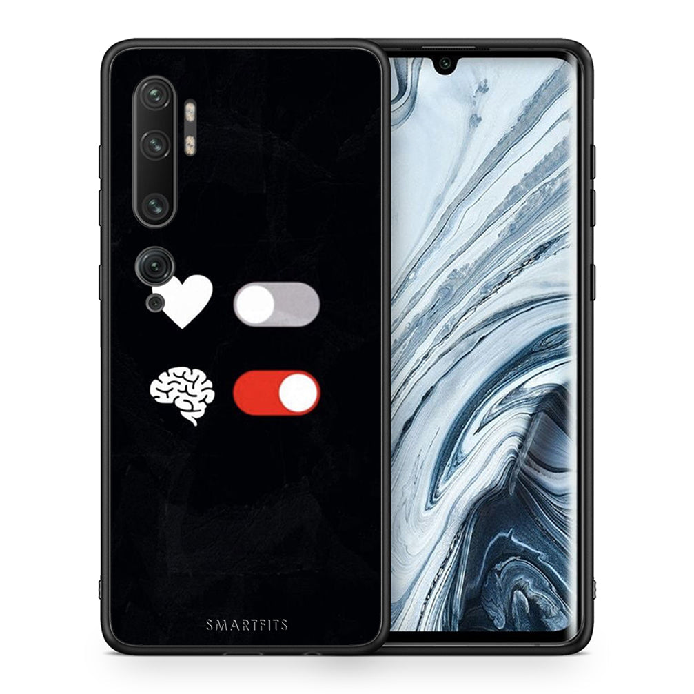 Θήκη Αγίου Βαλεντίνου Xiaomi Mi Note 10 / 10 Pro Heart Vs Brain από τη Smartfits με σχέδιο στο πίσω μέρος και μαύρο περίβλημα | Xiaomi Mi Note 10 / 10 Pro Heart Vs Brain case with colorful back and black bezels