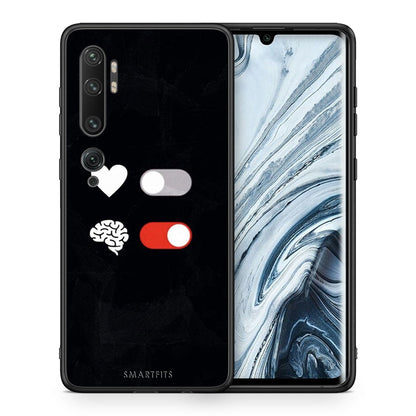 Θήκη Αγίου Βαλεντίνου Xiaomi Mi Note 10 / 10 Pro Heart Vs Brain από τη Smartfits με σχέδιο στο πίσω μέρος και μαύρο περίβλημα | Xiaomi Mi Note 10 / 10 Pro Heart Vs Brain case with colorful back and black bezels