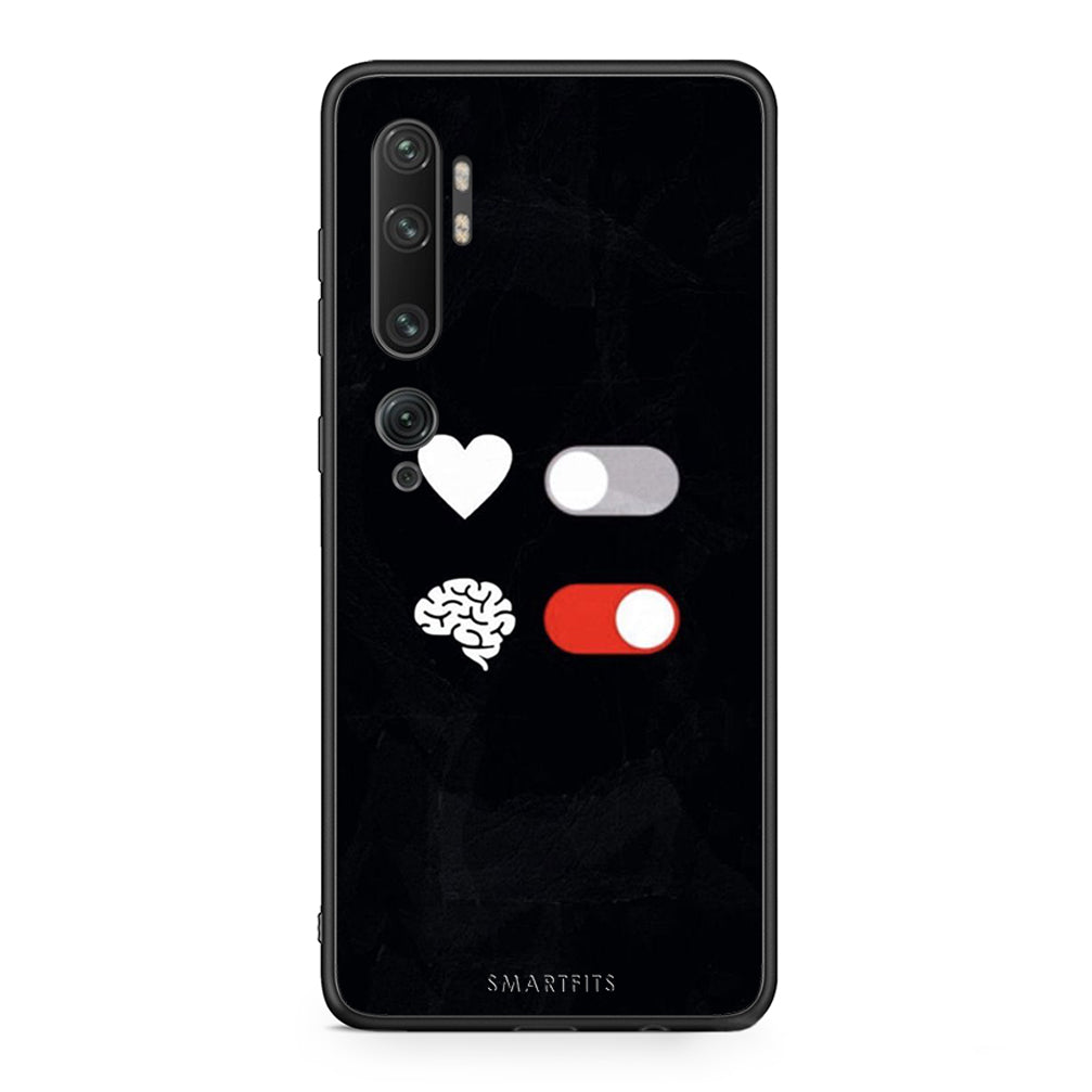 Xiaomi Mi Note 10 / 10 Pro Heart Vs Brain Θήκη Αγίου Βαλεντίνου από τη Smartfits με σχέδιο στο πίσω μέρος και μαύρο περίβλημα | Smartphone case with colorful back and black bezels by Smartfits