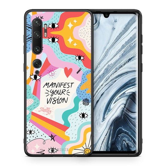 Θήκη Xiaomi Mi Note 10/10 Pro Manifest Your Vision από τη Smartfits με σχέδιο στο πίσω μέρος και μαύρο περίβλημα | Xiaomi Mi Note 10/10 Pro Manifest Your Vision case with colorful back and black bezels