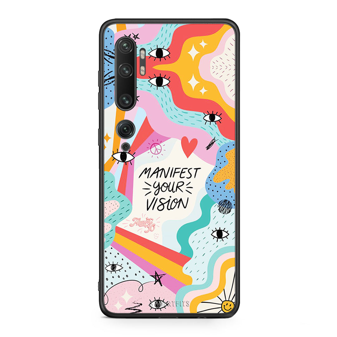 Xiaomi Mi Note 10/10 Pro Manifest Your Vision θήκη από τη Smartfits με σχέδιο στο πίσω μέρος και μαύρο περίβλημα | Smartphone case with colorful back and black bezels by Smartfits