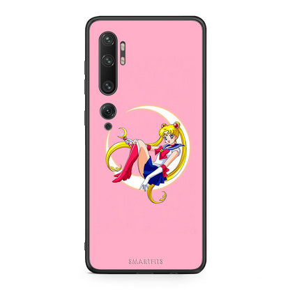 Xiaomi Mi Note 10/10 Pro Moon Girl θήκη από τη Smartfits με σχέδιο στο πίσω μέρος και μαύρο περίβλημα | Smartphone case with colorful back and black bezels by Smartfits