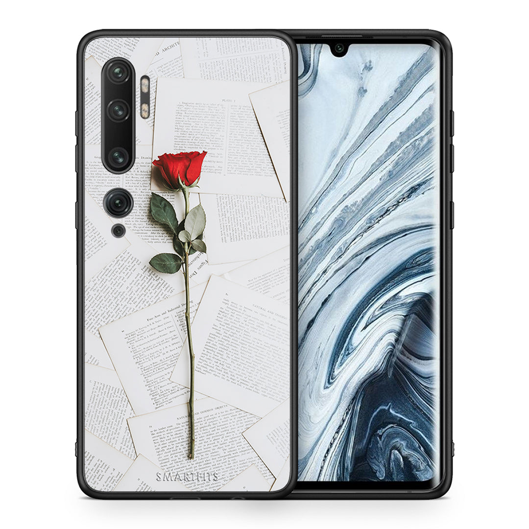 Θήκη Xiaomi Mi Note 10/10 Pro Red Rose από τη Smartfits με σχέδιο στο πίσω μέρος και μαύρο περίβλημα | Xiaomi Mi Note 10/10 Pro Red Rose case with colorful back and black bezels
