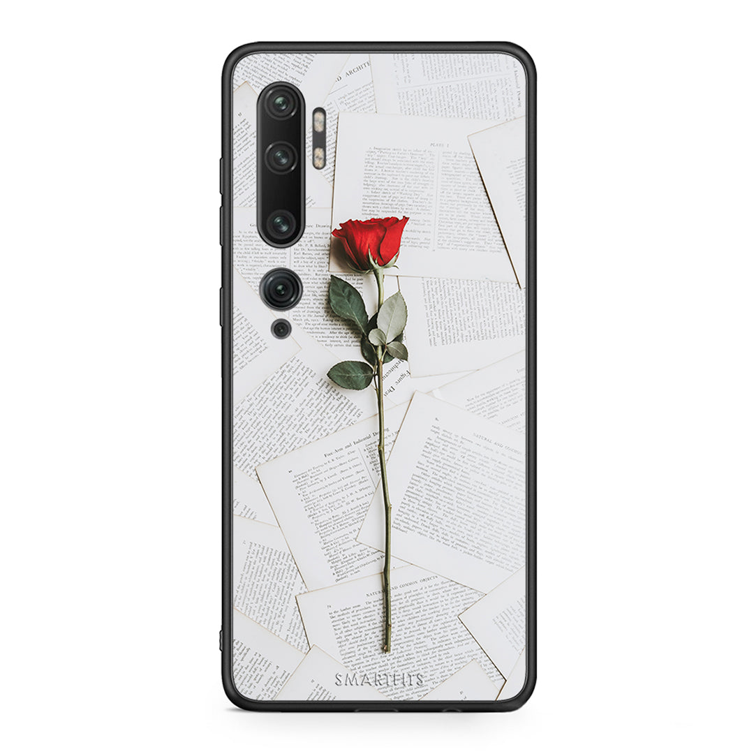 Xiaomi Mi Note 10/10 Pro Red Rose θήκη από τη Smartfits με σχέδιο στο πίσω μέρος και μαύρο περίβλημα | Smartphone case with colorful back and black bezels by Smartfits