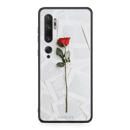Xiaomi Mi Note 10/10 Pro Red Rose θήκη από τη Smartfits με σχέδιο στο πίσω μέρος και μαύρο περίβλημα | Smartphone case with colorful back and black bezels by Smartfits