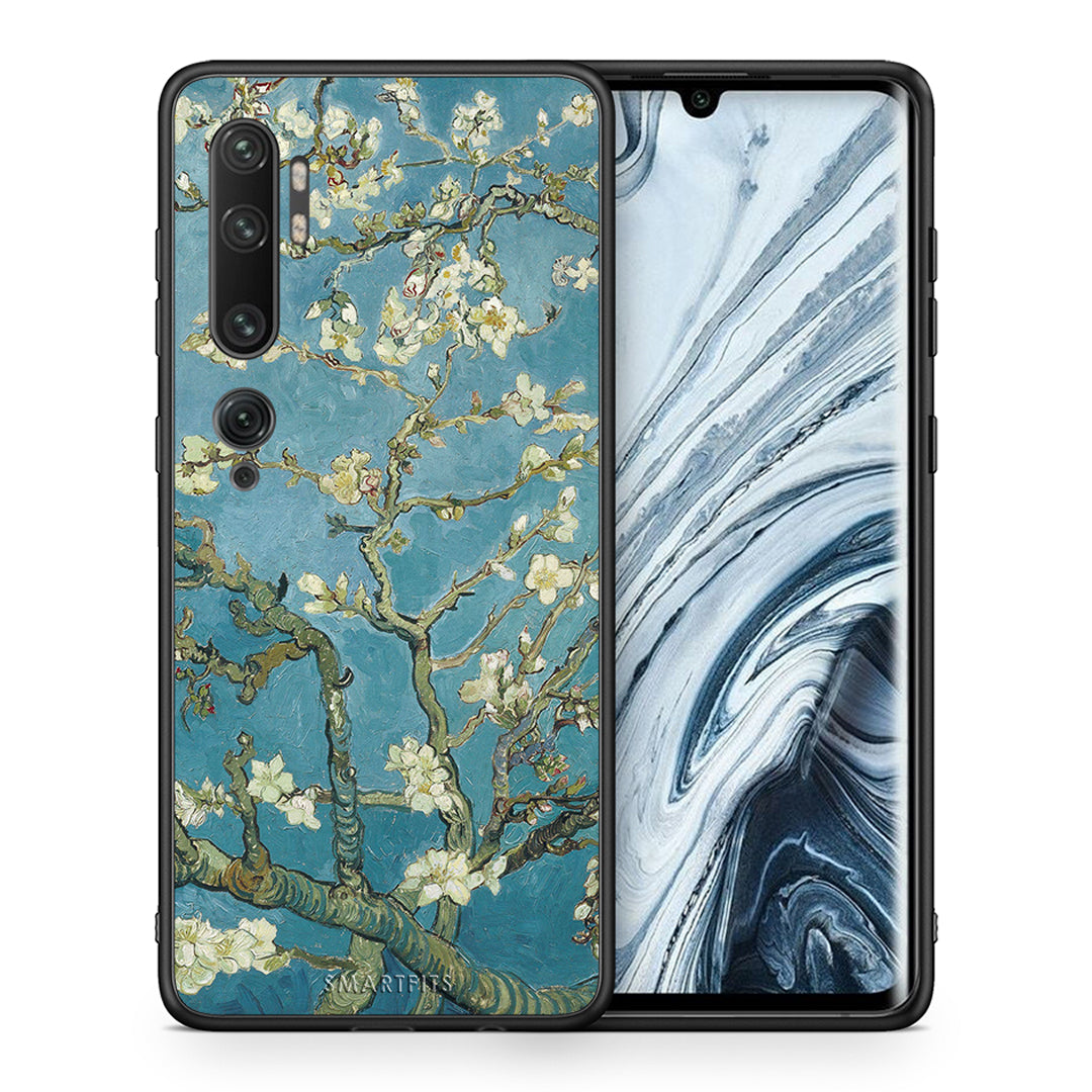 Θήκη Xiaomi Mi Note 10/10 Pro White Blossoms από τη Smartfits με σχέδιο στο πίσω μέρος και μαύρο περίβλημα | Xiaomi Mi Note 10/10 Pro White Blossoms case with colorful back and black bezels