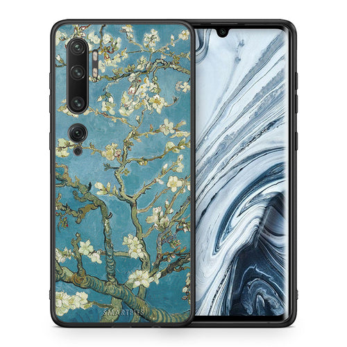 Θήκη Xiaomi Mi Note 10/10 Pro White Blossoms από τη Smartfits με σχέδιο στο πίσω μέρος και μαύρο περίβλημα | Xiaomi Mi Note 10/10 Pro White Blossoms case with colorful back and black bezels