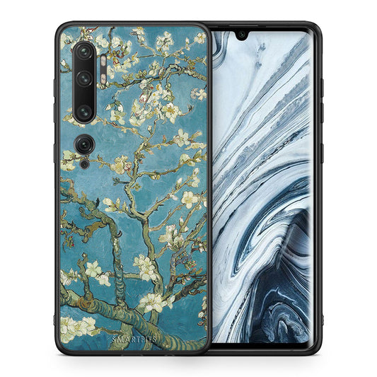 Θήκη Xiaomi Mi Note 10/10 Pro White Blossoms από τη Smartfits με σχέδιο στο πίσω μέρος και μαύρο περίβλημα | Xiaomi Mi Note 10/10 Pro White Blossoms case with colorful back and black bezels