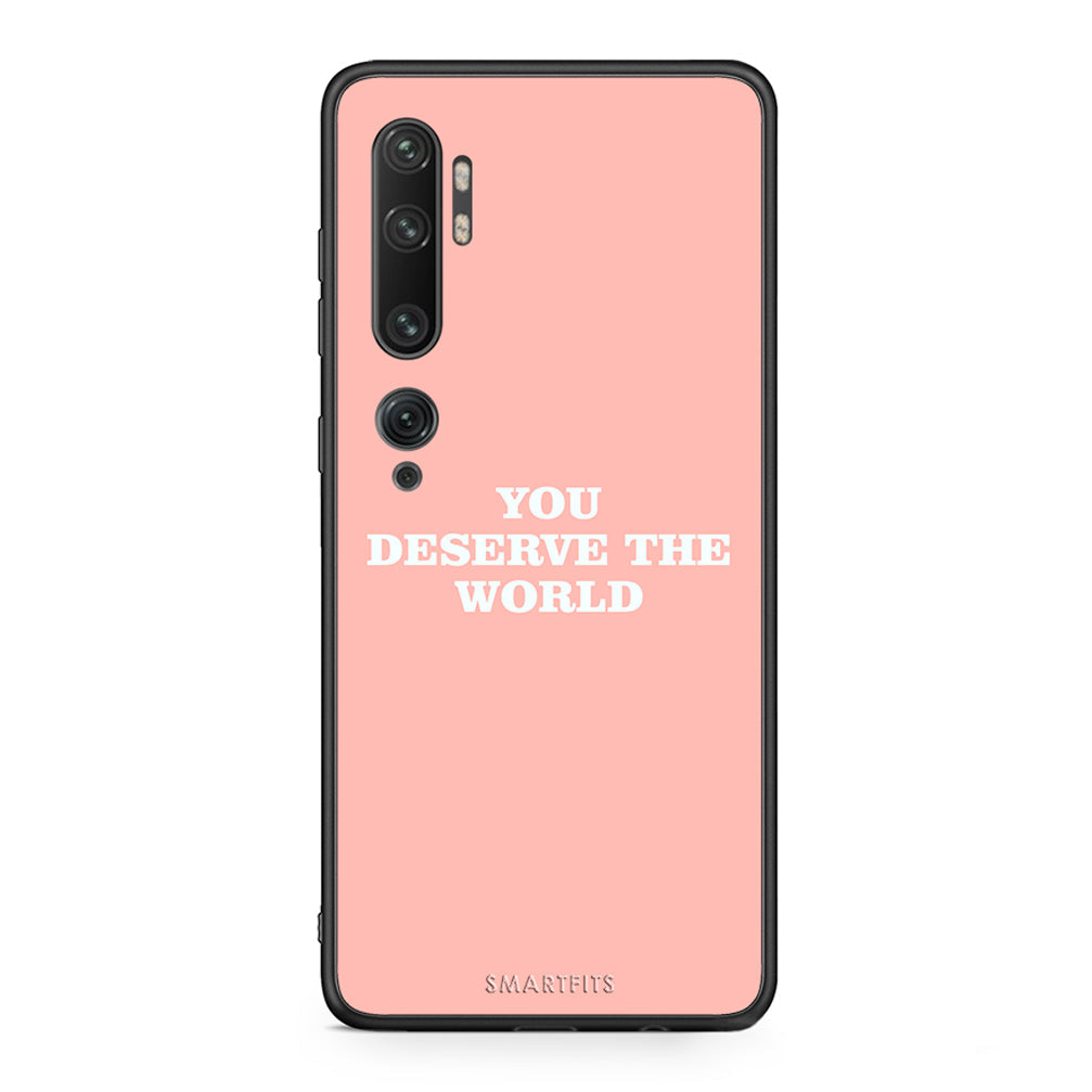 Xiaomi Mi Note 10 / 10 Pro You Deserve The World Θήκη Αγίου Βαλεντίνου από τη Smartfits με σχέδιο στο πίσω μέρος και μαύρο περίβλημα | Smartphone case with colorful back and black bezels by Smartfits