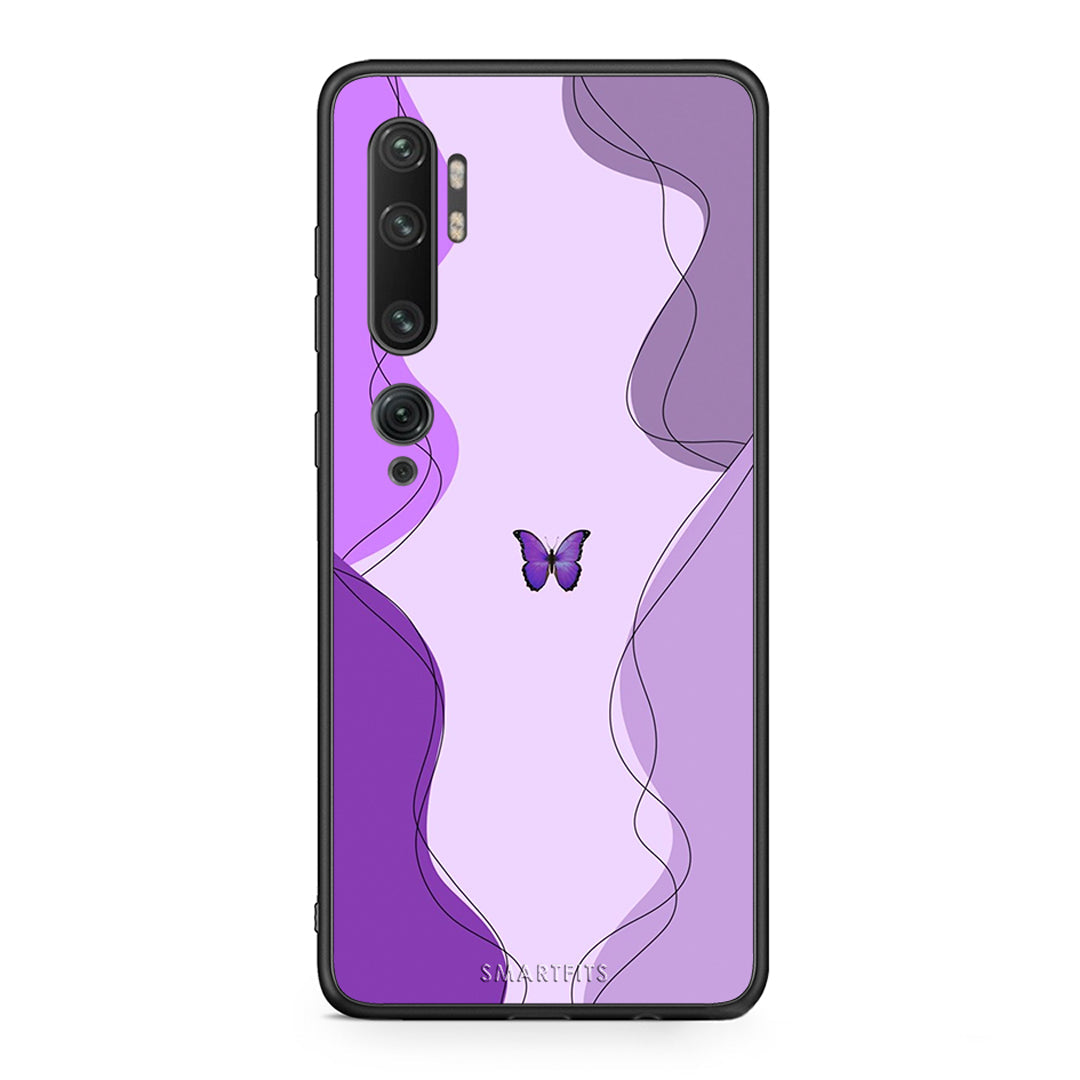 Xiaomi Mi Note 10 / 10 Pro Purple Mariposa Θήκη Αγίου Βαλεντίνου από τη Smartfits με σχέδιο στο πίσω μέρος και μαύρο περίβλημα | Smartphone case with colorful back and black bezels by Smartfits
