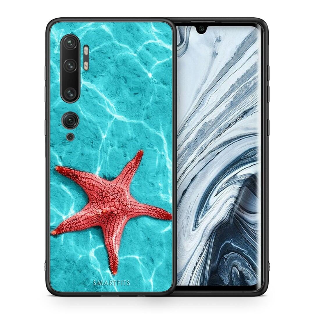 Θήκη Xiaomi Mi Note 10 / 10 Pro Red Starfish από τη Smartfits με σχέδιο στο πίσω μέρος και μαύρο περίβλημα | Xiaomi Mi Note 10 / 10 Pro Red Starfish case with colorful back and black bezels