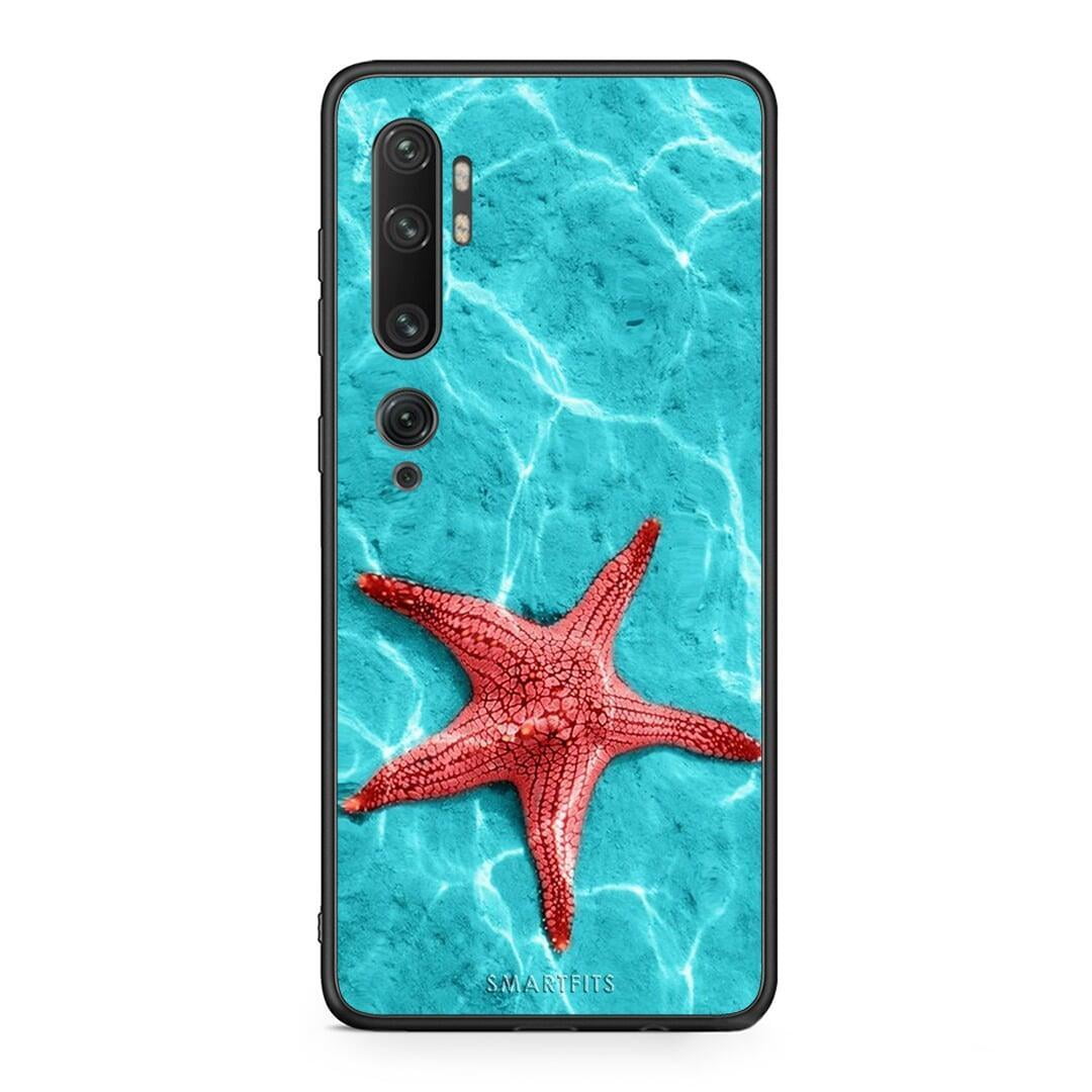 Xiaomi Mi Note 10 / 10 Pro Red Starfish Θήκη από τη Smartfits με σχέδιο στο πίσω μέρος και μαύρο περίβλημα | Smartphone case with colorful back and black bezels by Smartfits