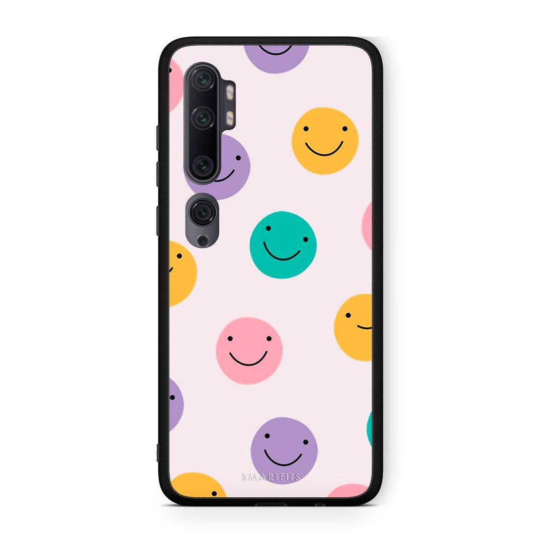 Xiaomi Mi Note 10 Pro Smiley Faces θήκη από τη Smartfits με σχέδιο στο πίσω μέρος και μαύρο περίβλημα | Smartphone case with colorful back and black bezels by Smartfits