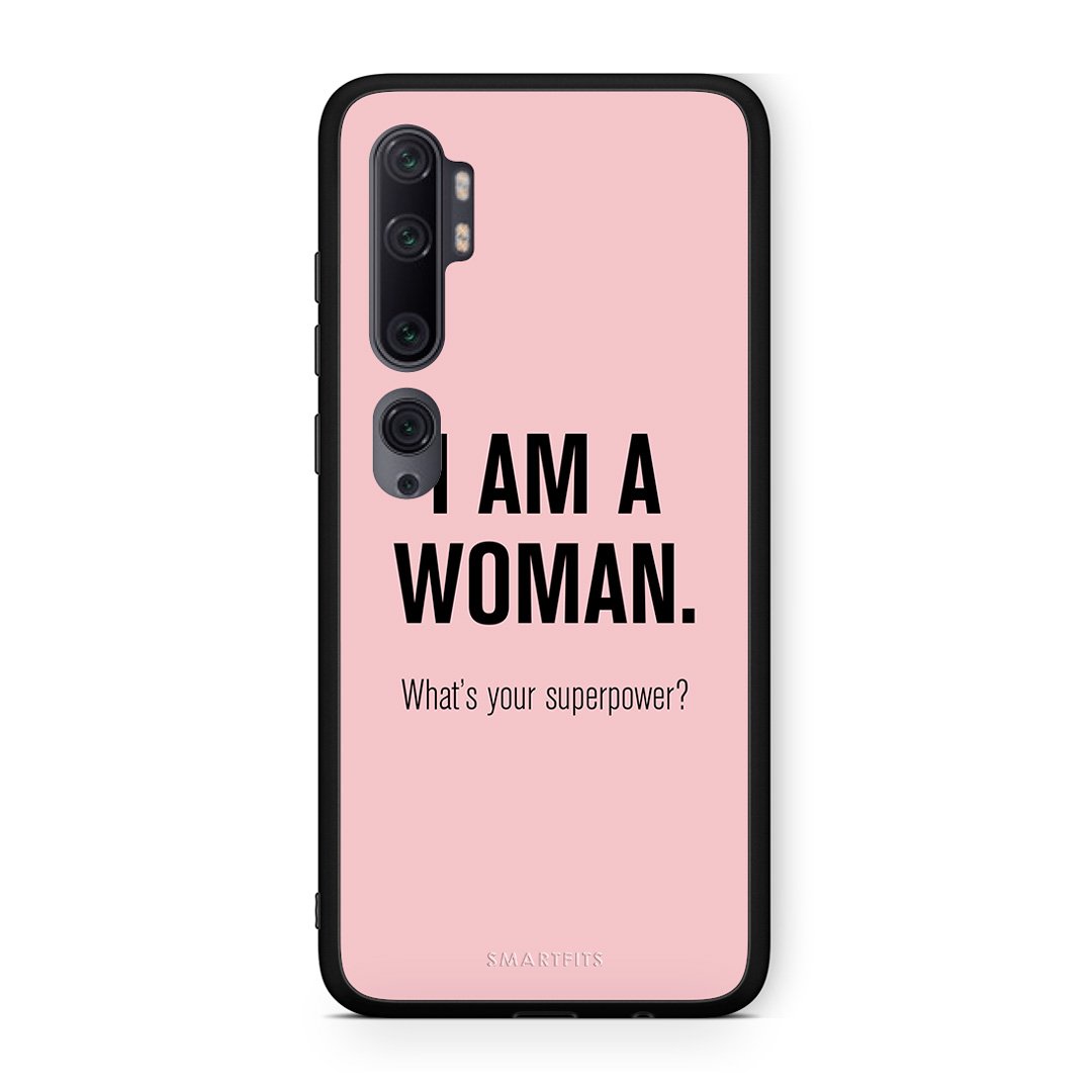 Xiaomi Mi Note 10 Pro Superpower Woman θήκη από τη Smartfits με σχέδιο στο πίσω μέρος και μαύρο περίβλημα | Smartphone case with colorful back and black bezels by Smartfits