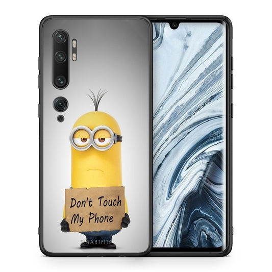 Θήκη Xiaomi Mi Note 10 Pro Minion Text από τη Smartfits με σχέδιο στο πίσω μέρος και μαύρο περίβλημα | Xiaomi Mi Note 10 Pro Minion Text case with colorful back and black bezels