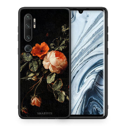 Θήκη Xiaomi Mi Note 10 Pro Vintage Roses από τη Smartfits με σχέδιο στο πίσω μέρος και μαύρο περίβλημα | Xiaomi Mi Note 10 Pro Vintage Roses case with colorful back and black bezels