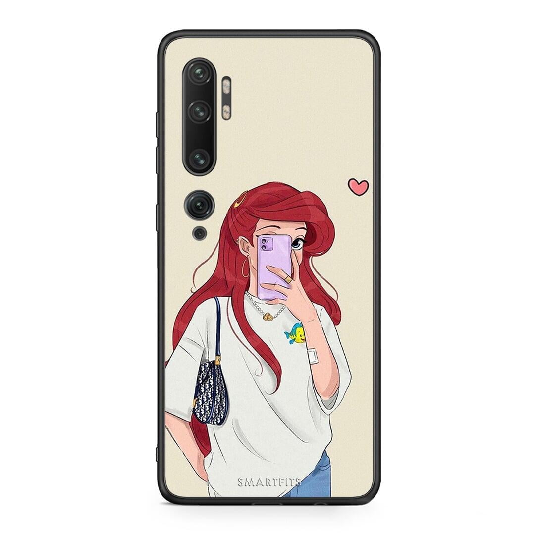 Xiaomi Mi Note 10 / 10 Pro Walking Mermaid Θήκη από τη Smartfits με σχέδιο στο πίσω μέρος και μαύρο περίβλημα | Smartphone case with colorful back and black bezels by Smartfits