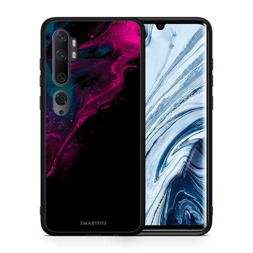 Θήκη Xiaomi Mi Note 10 Pro Pink Black Watercolor από τη Smartfits με σχέδιο στο πίσω μέρος και μαύρο περίβλημα | Xiaomi Mi Note 10 Pro Pink Black Watercolor case with colorful back and black bezels