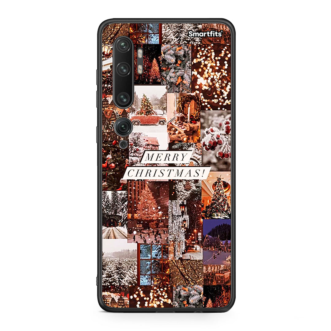 Xiaomi Mi Note 10 Pro Xmas Collage θήκη από τη Smartfits με σχέδιο στο πίσω μέρος και μαύρο περίβλημα | Smartphone case with colorful back and black bezels by Smartfits