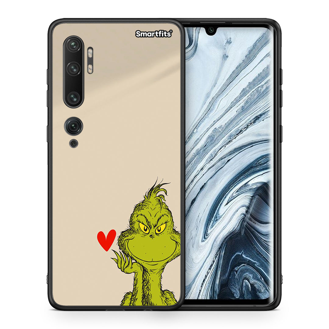 Θήκη Xiaomi Mi Note 10 Pro Xmas Grinch από τη Smartfits με σχέδιο στο πίσω μέρος και μαύρο περίβλημα | Xiaomi Mi Note 10 Pro Xmas Grinch case with colorful back and black bezels