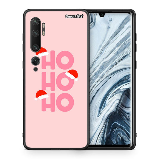 Θήκη Xiaomi Mi Note 10 Pro Xmas Ho Ho Ho από τη Smartfits με σχέδιο στο πίσω μέρος και μαύρο περίβλημα | Xiaomi Mi Note 10 Pro Xmas Ho Ho Ho case with colorful back and black bezels