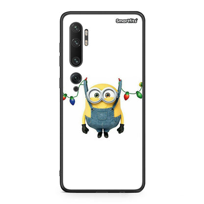 Xiaomi Mi Note 10 Pro Xmas Minion Lights θήκη από τη Smartfits με σχέδιο στο πίσω μέρος και μαύρο περίβλημα | Smartphone case with colorful back and black bezels by Smartfits