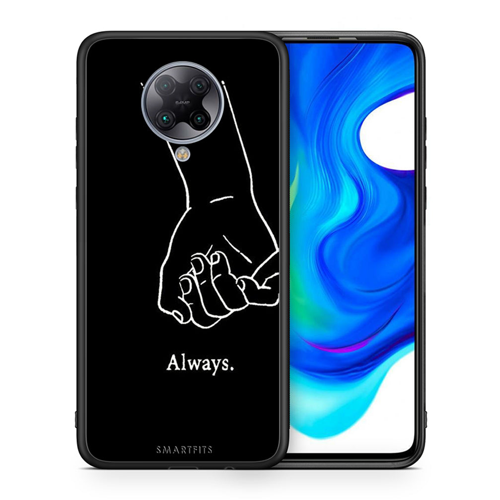 Θήκη Αγίου Βαλεντίνου Xiaomi Poco F2 Pro Always & Forever 1 από τη Smartfits με σχέδιο στο πίσω μέρος και μαύρο περίβλημα | Xiaomi Poco F2 Pro Always & Forever 1 case with colorful back and black bezels