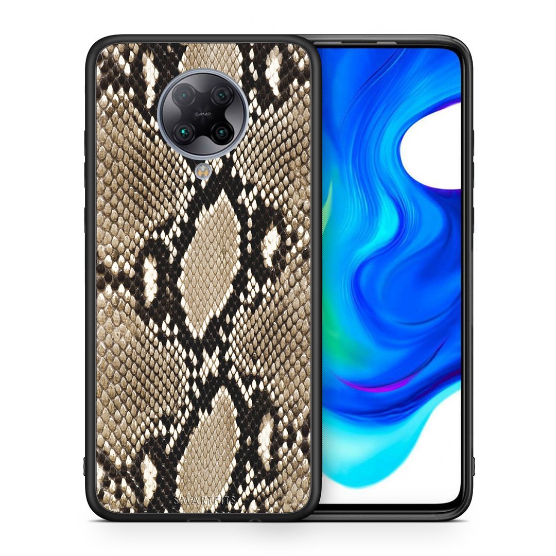 Θήκη Xiaomi Poco F2 Pro Fashion Snake Animal από τη Smartfits με σχέδιο στο πίσω μέρος και μαύρο περίβλημα | Xiaomi Poco F2 Pro Fashion Snake Animal case with colorful back and black bezels