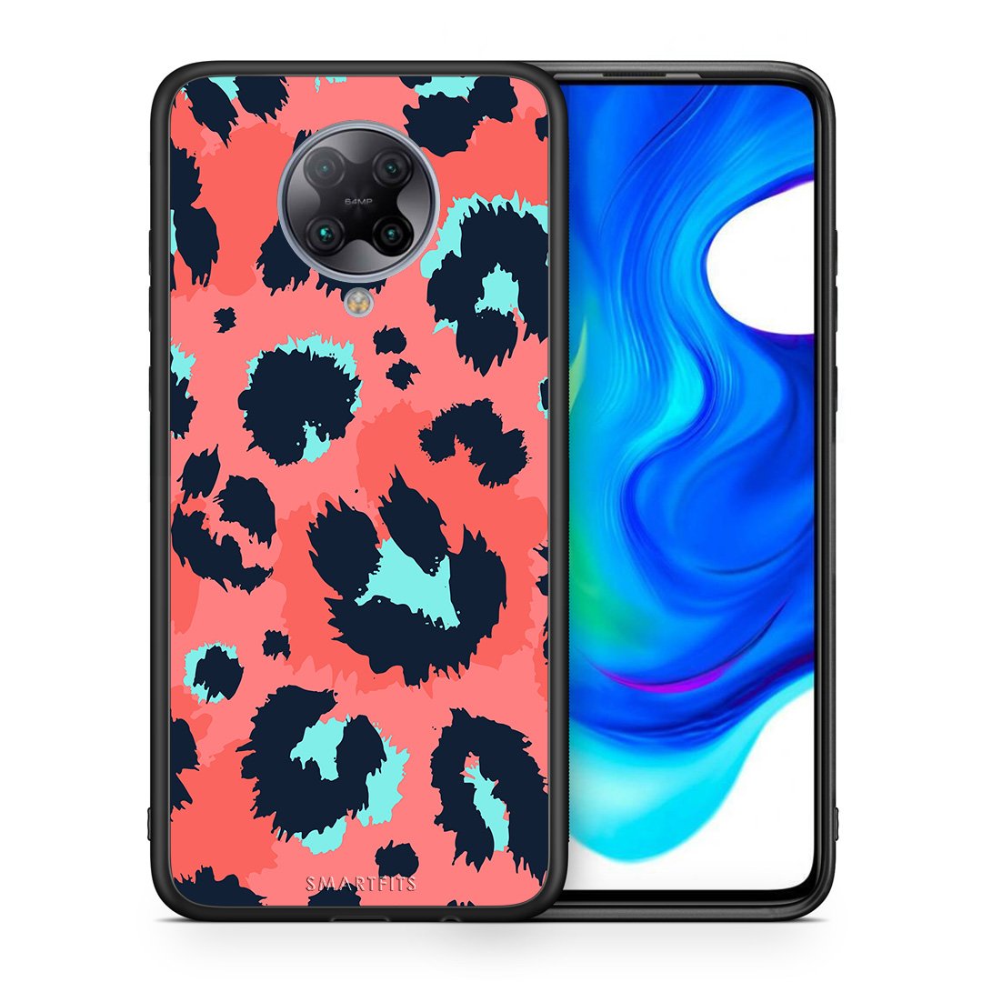 Θήκη Xiaomi Poco F2 Pro Pink Leopard Animal από τη Smartfits με σχέδιο στο πίσω μέρος και μαύρο περίβλημα | Xiaomi Poco F2 Pro Pink Leopard Animal case with colorful back and black bezels