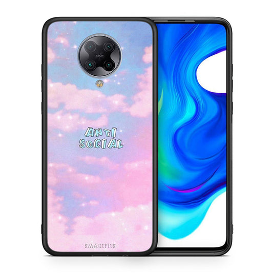 Θήκη Αγίου Βαλεντίνου Xiaomi Poco F2 Pro Anti Social από τη Smartfits με σχέδιο στο πίσω μέρος και μαύρο περίβλημα | Xiaomi Poco F2 Pro Anti Social case with colorful back and black bezels