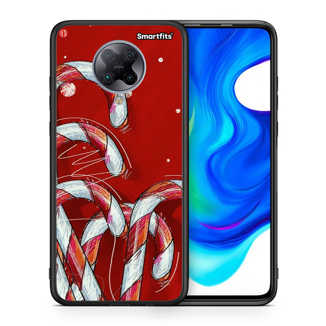 Θήκη Xiaomi Poco F2 Pro Candy Cane από τη Smartfits με σχέδιο στο πίσω μέρος και μαύρο περίβλημα | Xiaomi Poco F2 Pro Candy Cane case with colorful back and black bezels