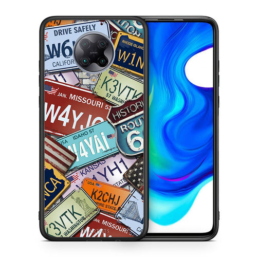 Θήκη Xiaomi Poco F2 Pro Car Plates από τη Smartfits με σχέδιο στο πίσω μέρος και μαύρο περίβλημα | Xiaomi Poco F2 Pro Car Plates case with colorful back and black bezels