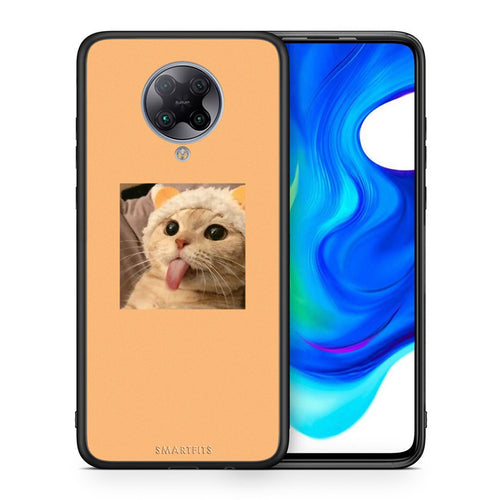 Θήκη Xiaomi Poco F2 Pro Cat Tongue από τη Smartfits με σχέδιο στο πίσω μέρος και μαύρο περίβλημα | Xiaomi Poco F2 Pro Cat Tongue case with colorful back and black bezels