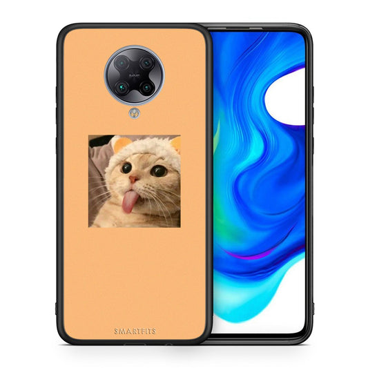 Θήκη Xiaomi Poco F2 Pro Cat Tongue από τη Smartfits με σχέδιο στο πίσω μέρος και μαύρο περίβλημα | Xiaomi Poco F2 Pro Cat Tongue case with colorful back and black bezels