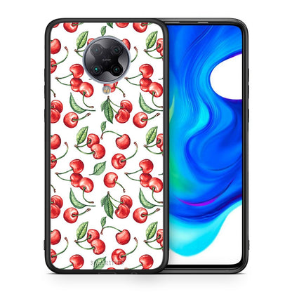 Θήκη Xiaomi Poco F2 Pro Cherry Summer από τη Smartfits με σχέδιο στο πίσω μέρος και μαύρο περίβλημα | Xiaomi Poco F2 Pro Cherry Summer case with colorful back and black bezels